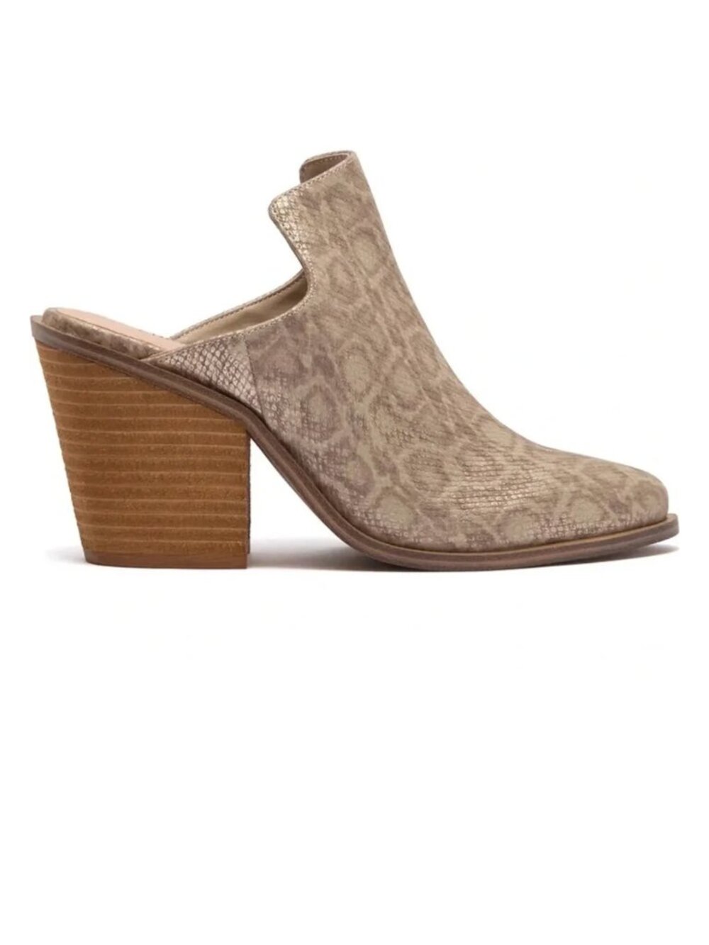 NIB CHINESE LAUNDRY Springfield Mule Snake Print Natural Leather